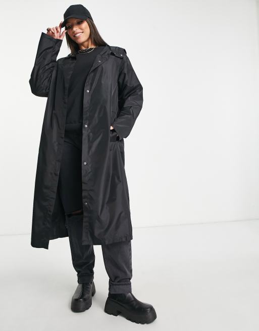 Asos black clearance raincoat