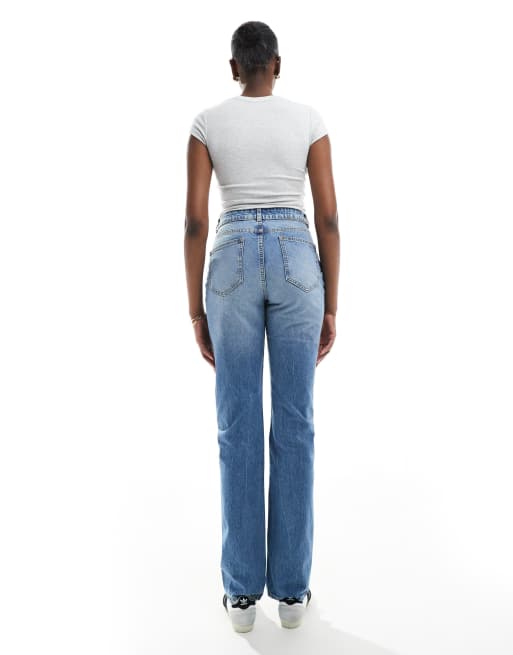 ASOS DESIGN Tall – Raka jeans med medelhög midja och mellanblå tvätt , 3 av 5