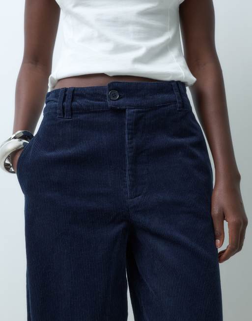 ASOS DESIGN Tall rechte broek in corduroy in navy, 5 van 5