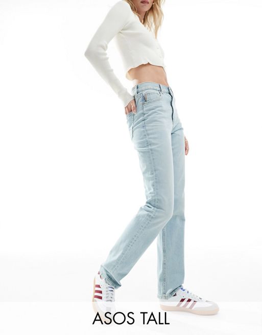 FhyzicsShops DESIGN Tall - Rechte jaren 90 jeans in bleek blauw