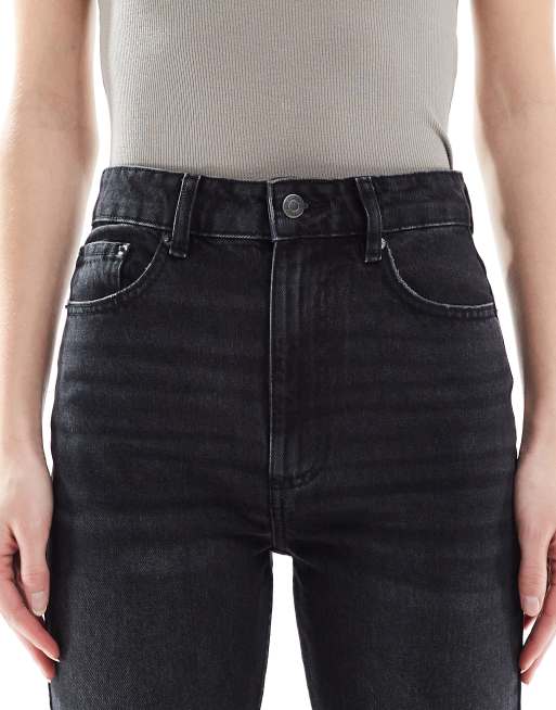 ASOS DESIGN Tall - Rechte jeans met halfhoge taille in zwart met wassing, 5 van 5