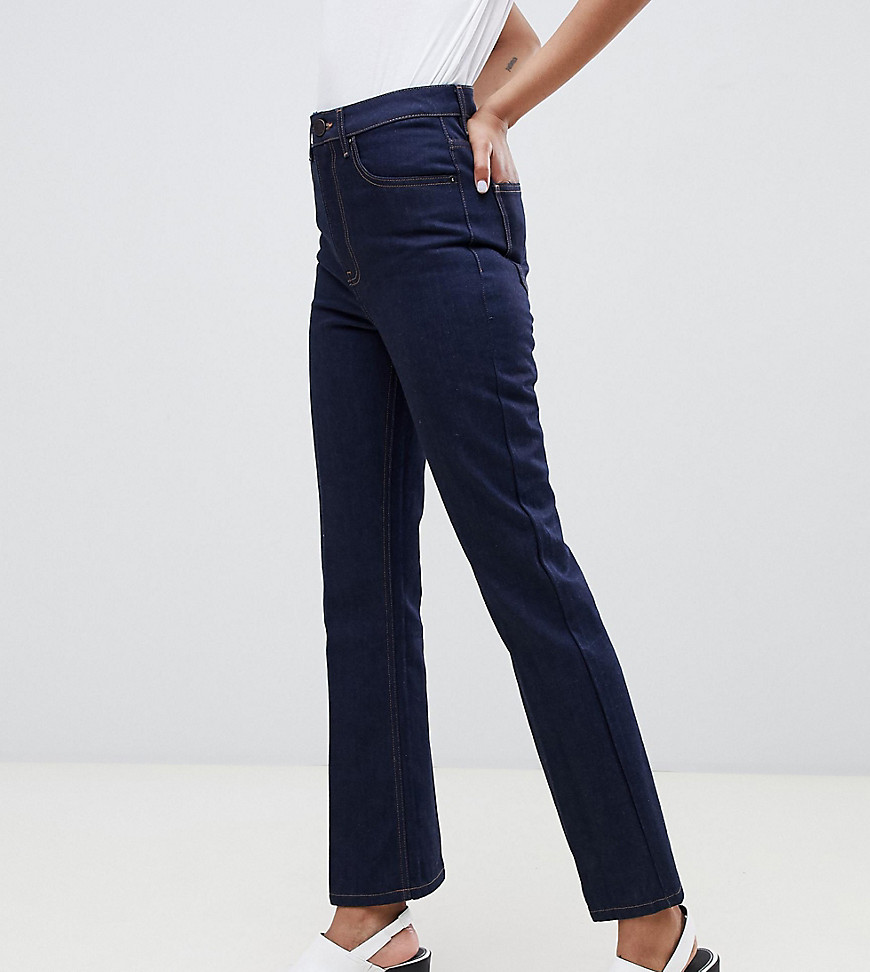 ASOS DESIGN Tall Recycled Egerton rigid cropped flare in clean indigo-Blue