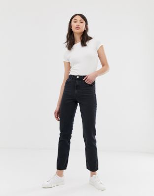 tall black straight leg jeans