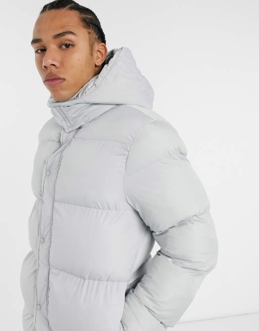 ASOS DESIGN puffer jacket in gray