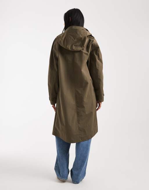 ASOS DESIGN Tall - Regenbestendige chuck-on regenjas in kaki, 4 van 4