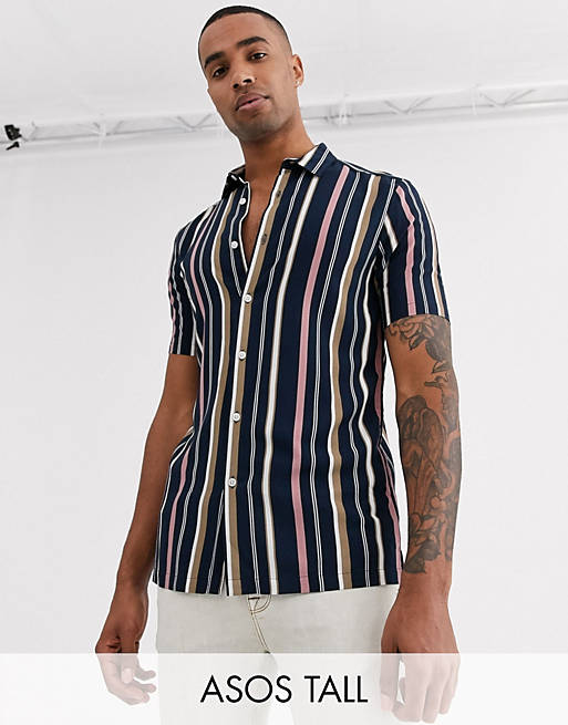 ASOS DESIGN Tall regular stripe shirt | ASOS