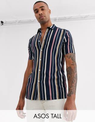 ASOS DESIGN Tall regular stripe shirt