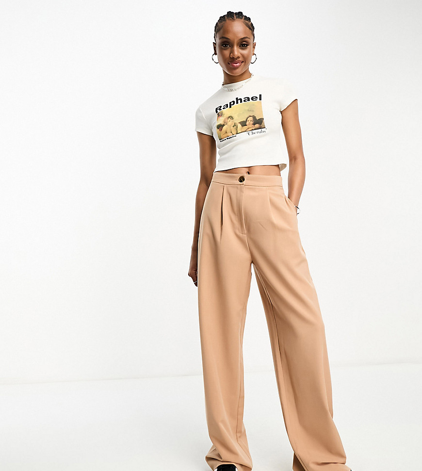 ASOS DESIGN Tall relaxed dad pants in camel-Neutral