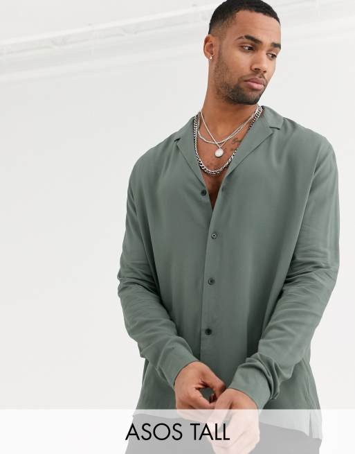 relaxed fit viscose shirt