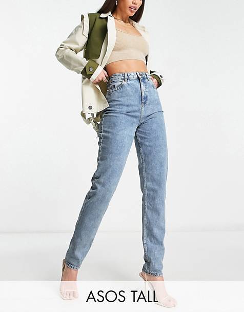 ASOS Damen Kleidung Hosen & Jeans Jeans Straight Jeans High tide straight leg jeans with removable straps in light 