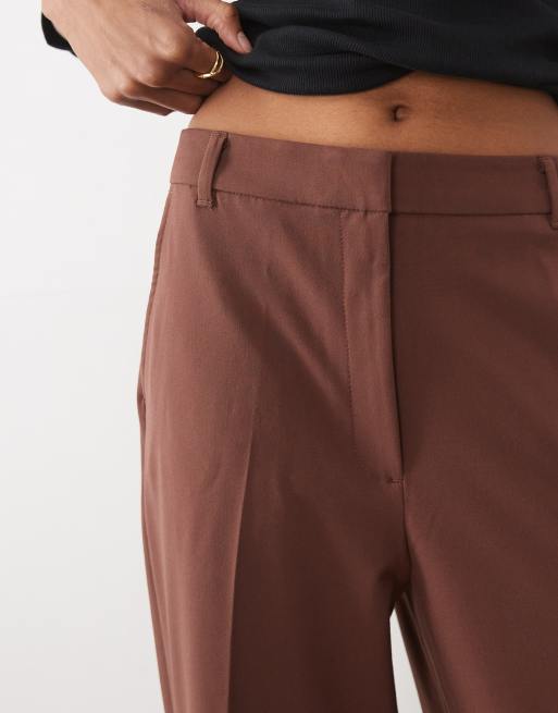 ASOS DESIGN Tall relaxed straight pants in chocolate , 2 of 5