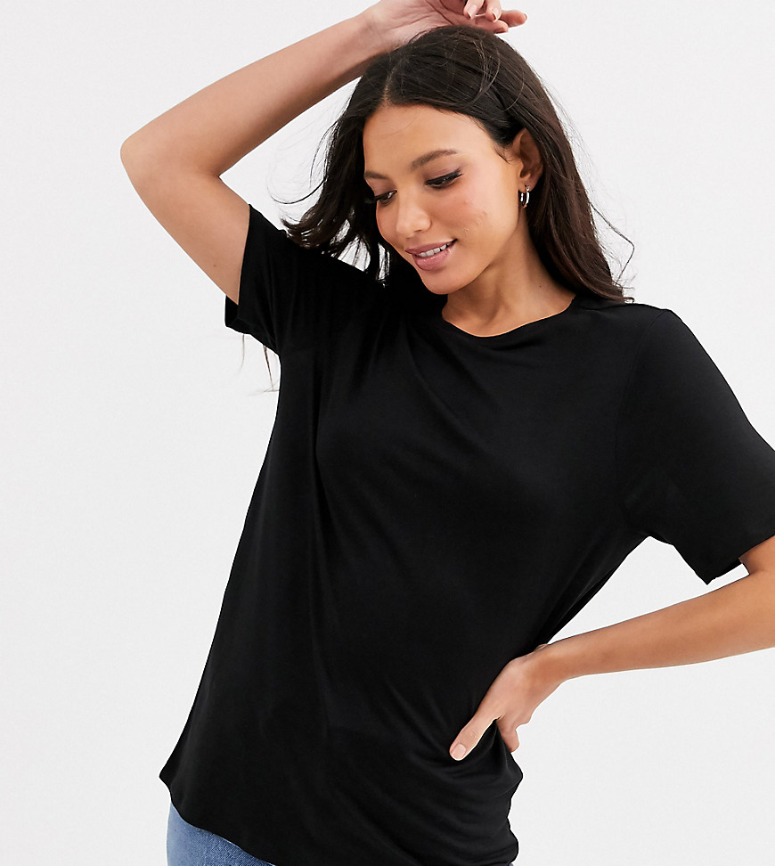 ASOS DESIGN Tall relaxed t-shirt in drapey fabric in black