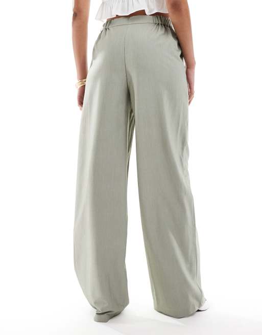 ASOS DESIGN Tall relaxed tailored pants in olive, 2 of 5