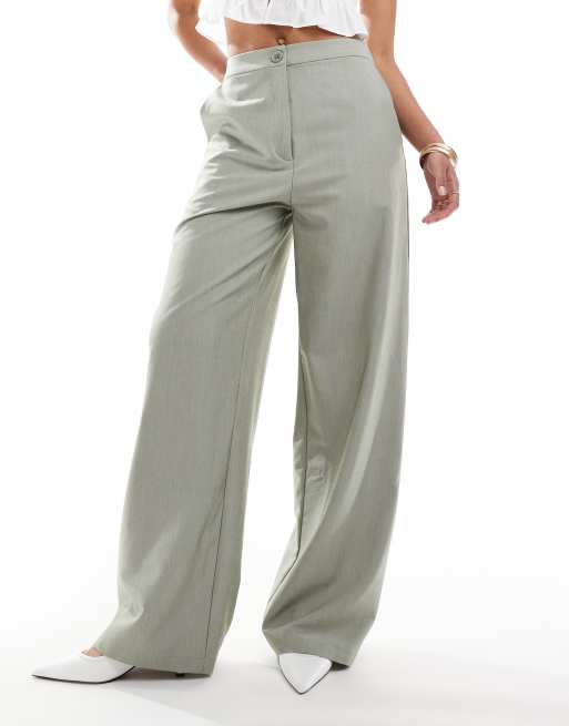 ASOS DESIGN Tall relaxed tailored pants in olive, 3 of 5