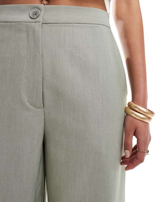 ASOS DESIGN Tall relaxed tailored pants in olive, 4 of 5