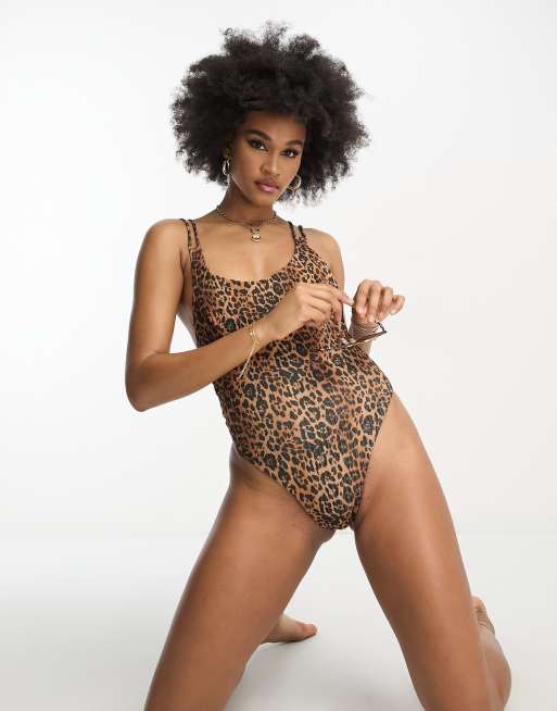 H&m leopard print store swimsuit