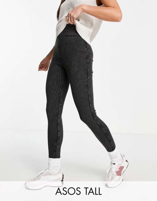 ASOS DESIGN legging with high waist in black