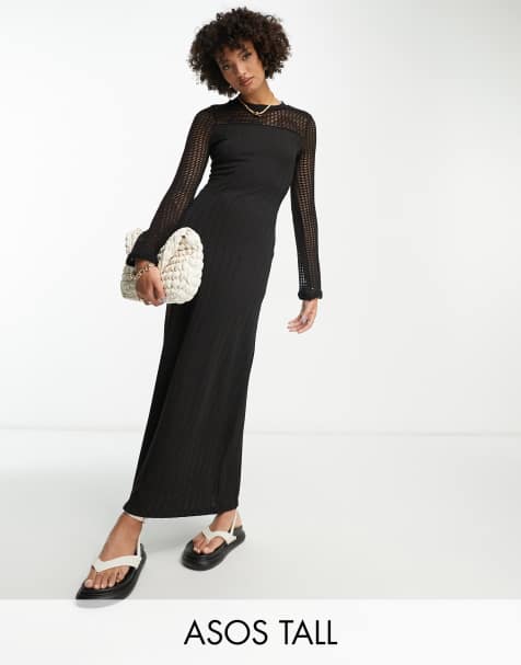 ASOS DESIGN Tall extreme drape sleeve maxi dress with open back in