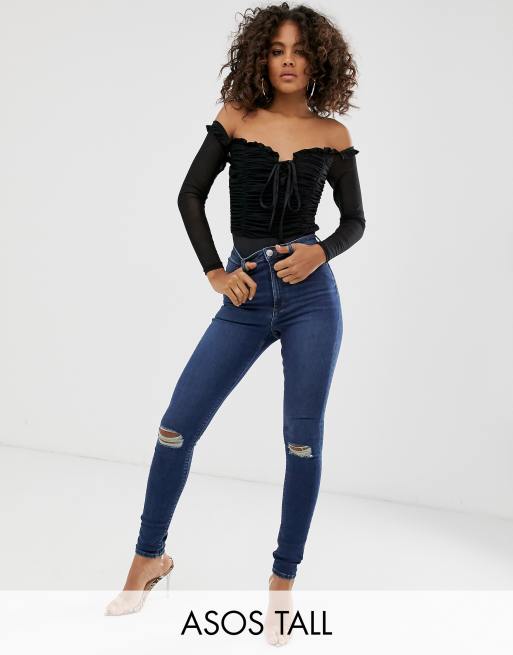 high waisted skinny jeans asos