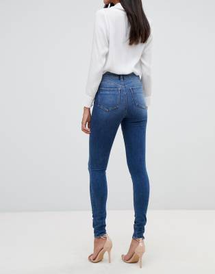 high waisted button fly skinny jeans