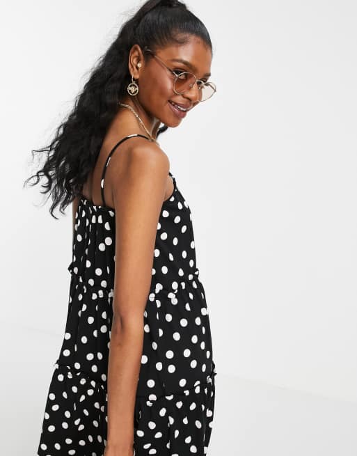 Robe noire 2025 à pois blancs