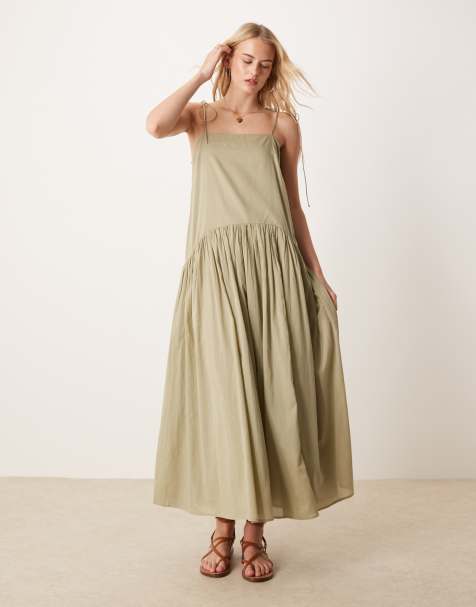 ASOS DESIGN Tall - Robe longue à taille basse - Mastic - view 1