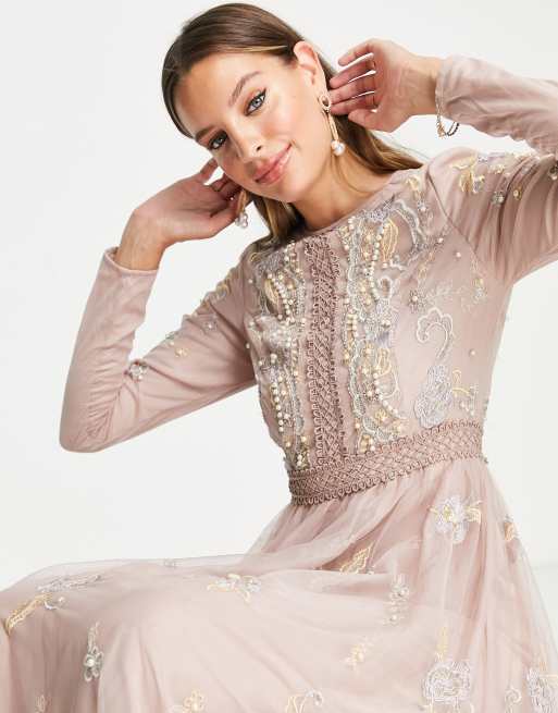 ASOS DESIGN Tall Robe longue de demoiselle d'honneur à manches