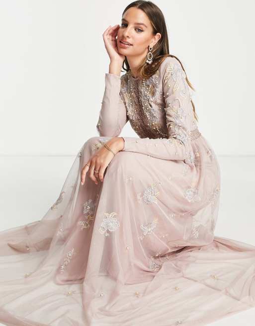 ASOS DESIGN Tall Robe longue de demoiselle d'honneur à manches