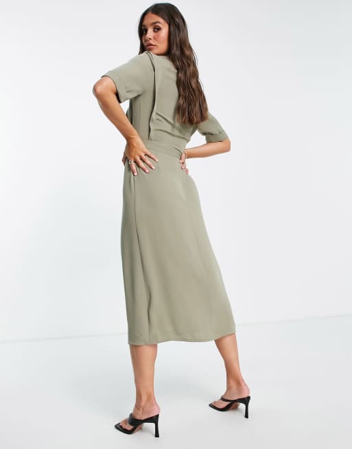 ASOS DESIGN Tall Robe portefeuille mi longue style tailleur