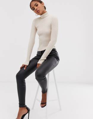 fine knit black polo neck jumpers