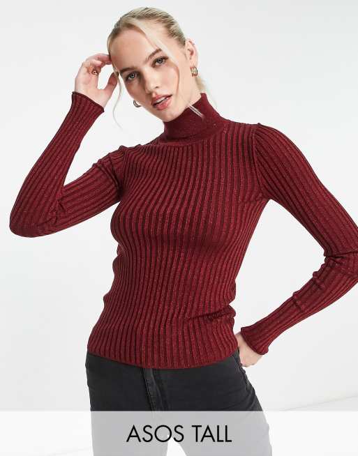 Rolled Mock Neck Sweater for Tall Women