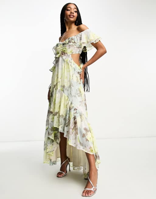 Floral print store high low dress