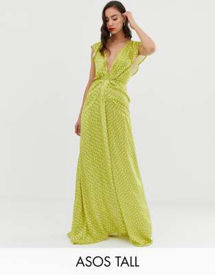asos yellow polka dot dress