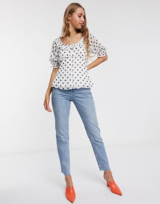 asos polka dot blouse