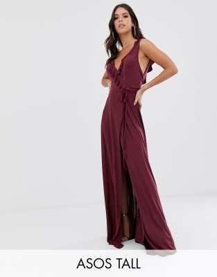 asos design tall sequin maxi dress with ladder trim