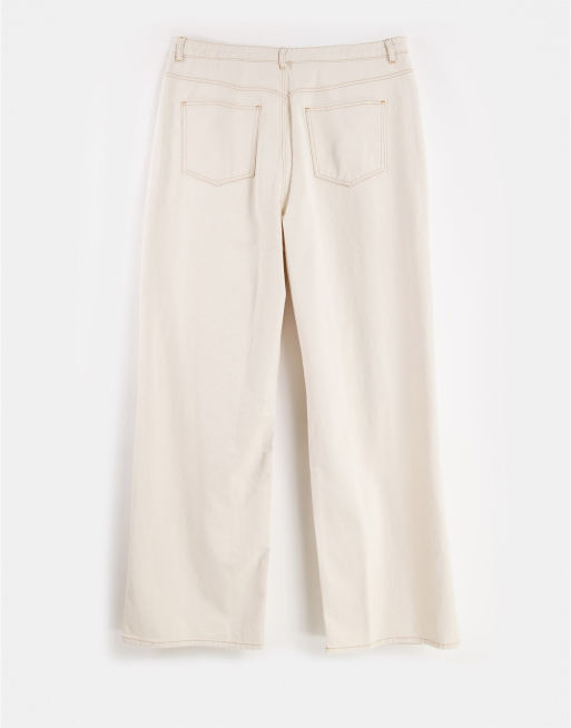 ASOS DESIGN Tall - 'Ruimvallende' dad jeans met hoge taille in ecru met extreme scheuren, 2 van 4