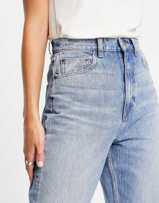 ASOS DESIGN Tall - Ruimvallende mom jeans met hoge taille in stone-wash, 3 van 4
