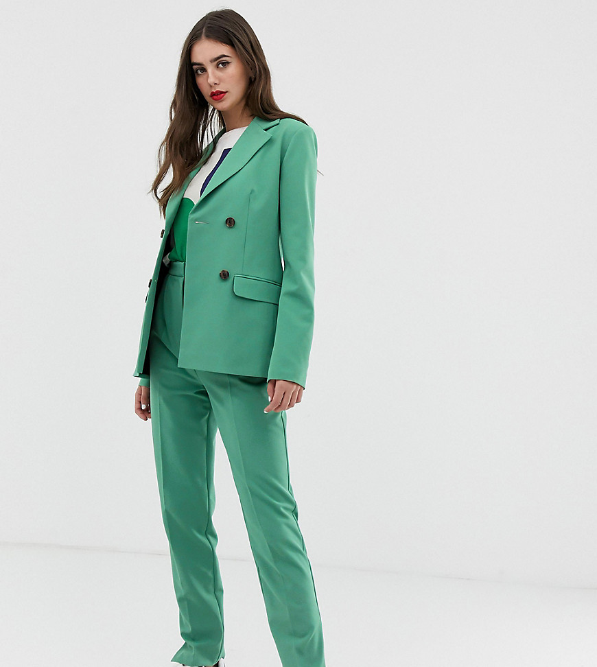 ASOS DESIGN – Tall – Salviafärgade kostymbyxor med smal passform-Grön