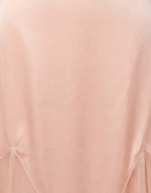 ASOS DESIGN Tall satin and chiffon mix fishtail skirt in peach, 8 of 12