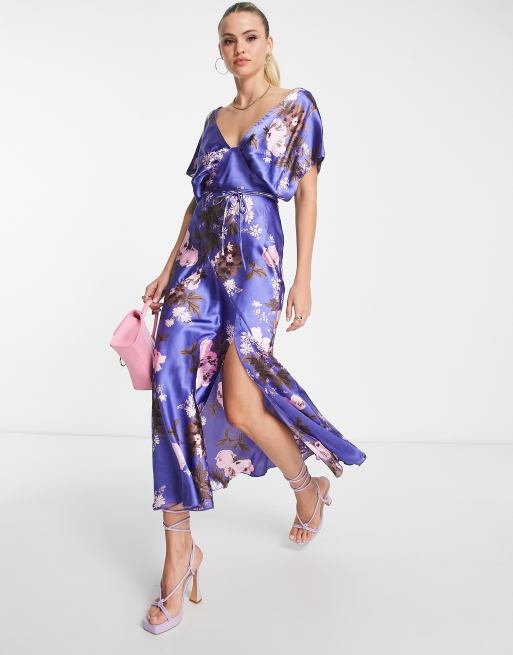 Asos purple midi clearance dress