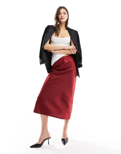 Satin bias 2024 midi skirt