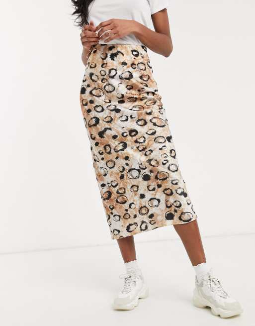 Asos midi skirt clearance leopard