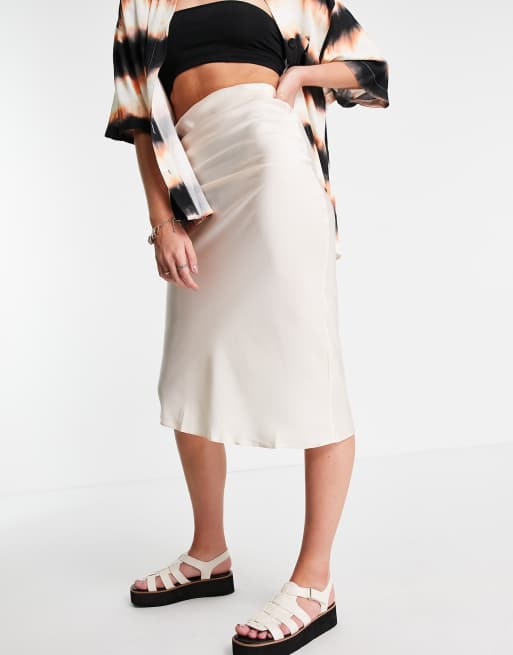 Asos white satin outlet skirt