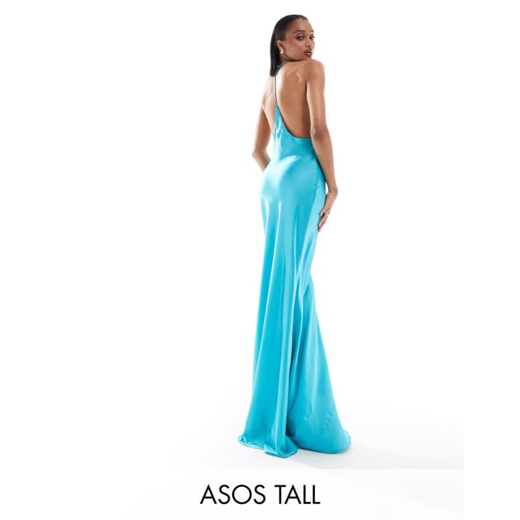 knee length dresses for ladies Aurelia Lace Trim Maxi Dress in Turquoise and Green