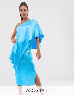 asos blue one shoulder dress