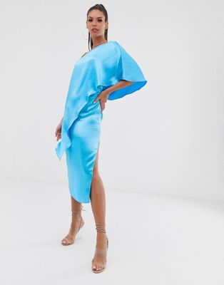 asos blue silk dress
