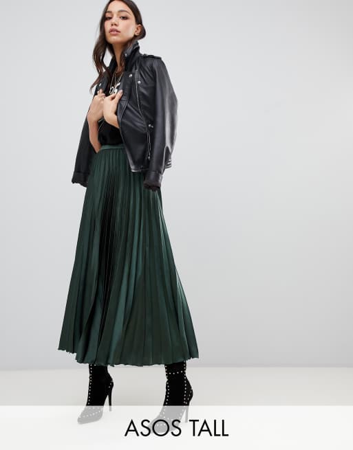 Asos design tall pleated midi clearance skirt