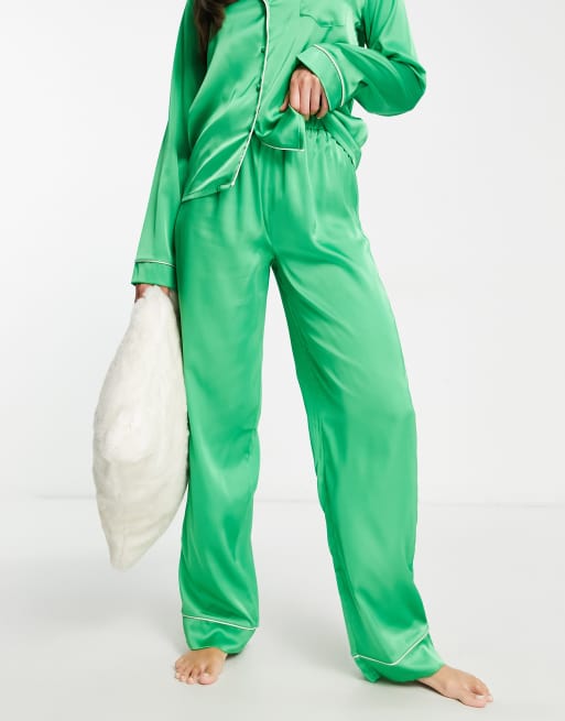 Buy Asos Design women tall solid drawstring pajama pants green