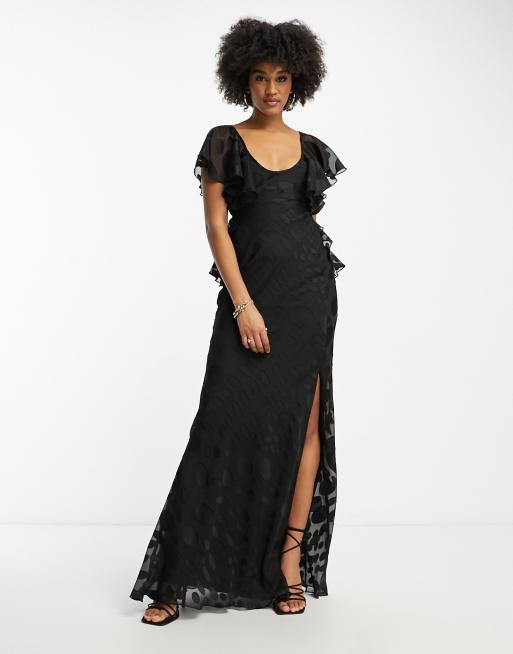 Asos flutter sleeve maxi dress online