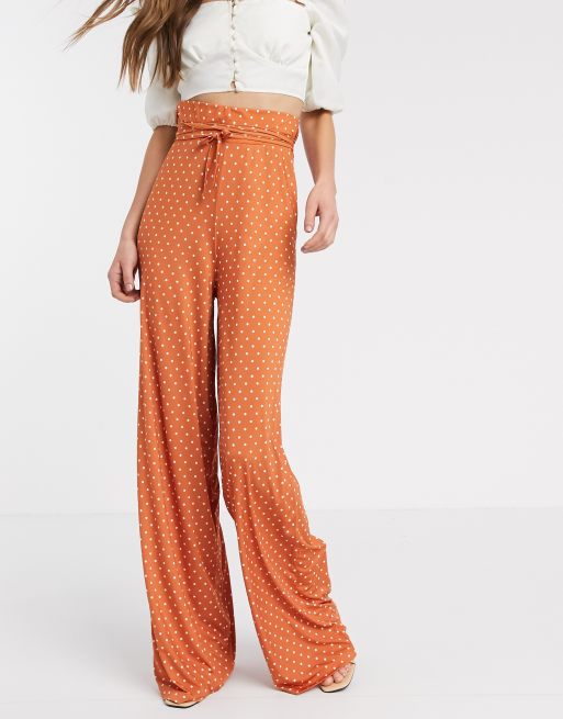 Polka-dot satin pants - Women